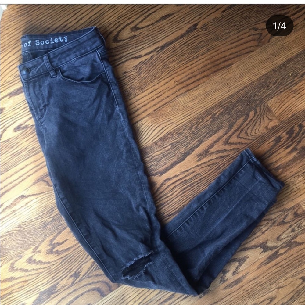 Articles of society faded black ripped jeans